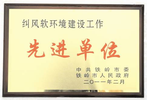 我院被评为铁岭市2010年度纠风软环境建设工作先进单位